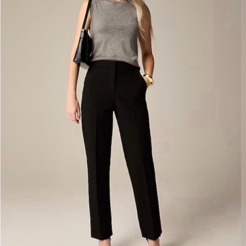 J. Crew Women's Black Cotton Blend Pants Classic Trousers Size 8